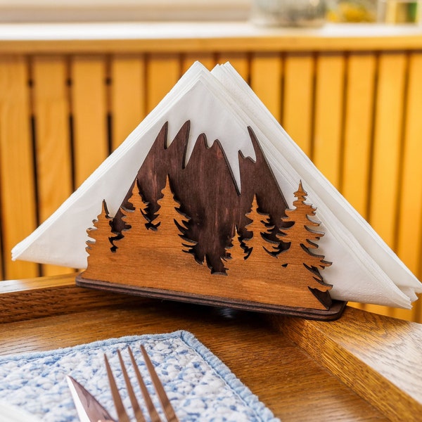 Porte-serviettes en forme de montagne, plateau de serviettes, porte-mouchoirs, distributeur de serviettes, organisateur de cuisine, porte-serviettes en papier, décor de table à dîner