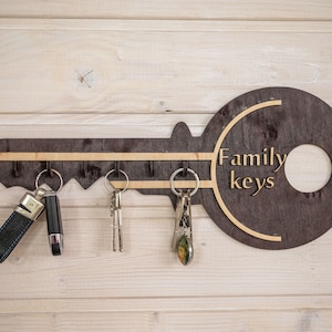 Key holder for wall, Wooden key hanger, Key rack, Wood wall shelf, Entryway key organizer, Minimalist Design, Key hooks, Housewarming gift
