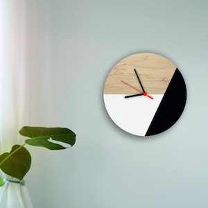 Modern wood wall clock, Wall clock unique, Wall clock wood, Wooden wall clock modern, Wood wall clock Silent Unique Minimalist Wall Clock