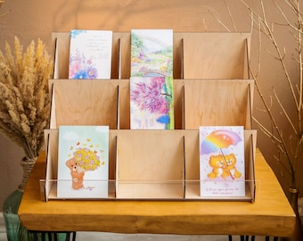Greeting card rack, Market showcase, Retail display stand, Postcard rack display, Art print display, Shop display stand, Sticker display