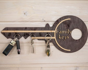 Schlüsselhalter für Wand, Schlüsselhalter aus Holz, Schlüsselhalter, Holzwandregal, Eingang Schlüsselorganisator, minimalistisches Design, Schlüsselhaken, Einweihungsgeschenk