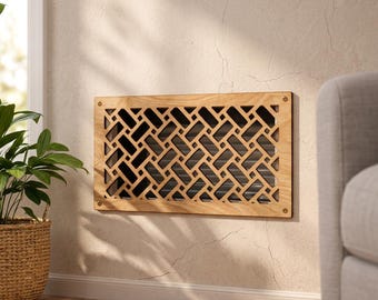 Custom Wood Vent Cover, Air Return Vent Cover, Wooden Ceiling Vent Cover, Decorative HVAC Register, Custom Size Wall Vent Grille