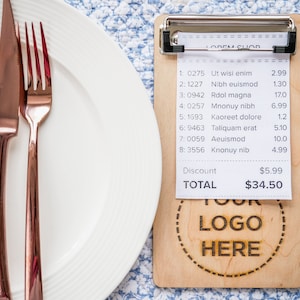 Wood Bill Holder, Restaurant Check Presenter, Cafe Bar Check Holder, Guest Check Presenter, Guest Check Book, Personalized Server Book