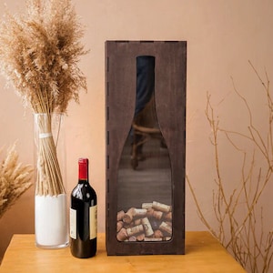 Wood wine cork holder, Rustic Wine Cork Shadow Box, Wine Cork Display, Wine Lover Gift, Wine Cork Keeper, Kitchen Bar Wall Art Decor