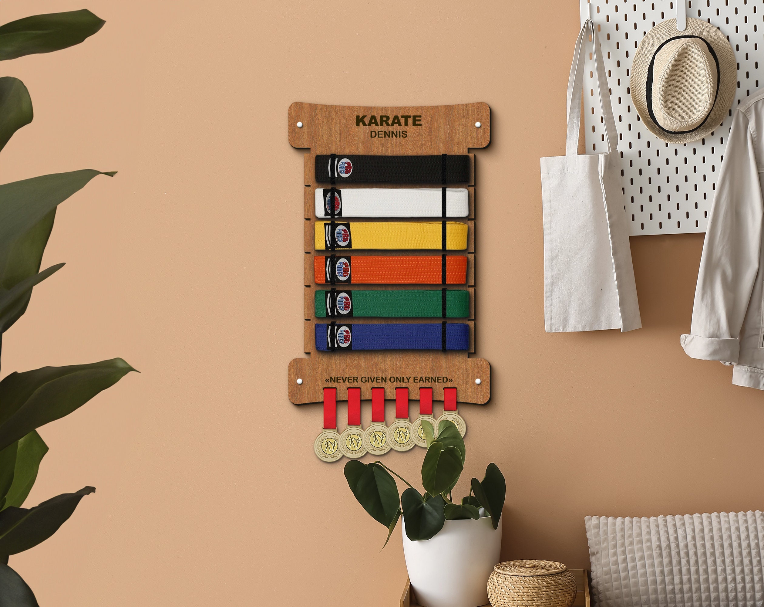 Karate Belt Holder, Martial Belt Display, Karate Belt Display, Medal ...
