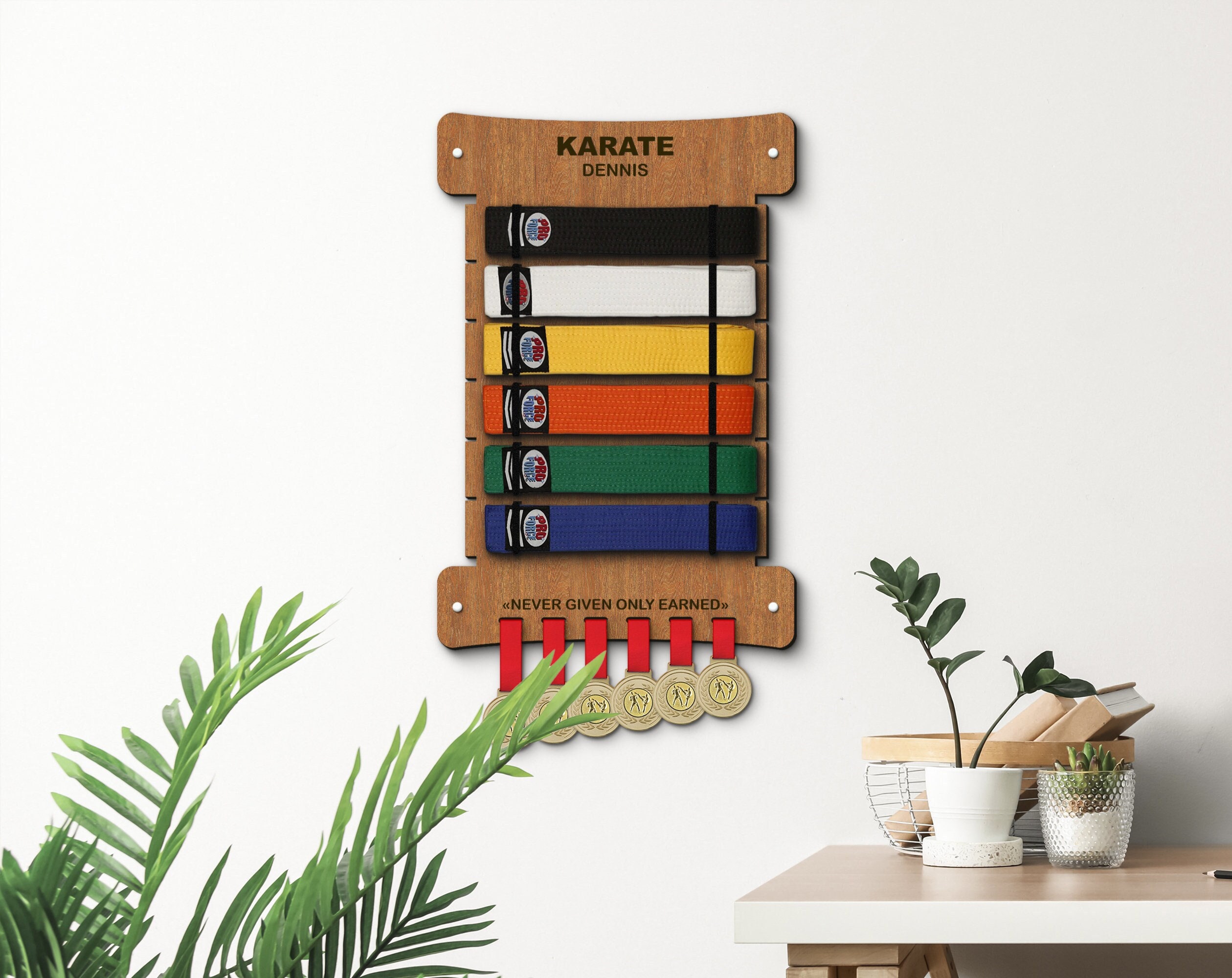 Karate Belt Display, Medal Holder, Karate Belt Holder, Martial Belt Display, Personalized Belt