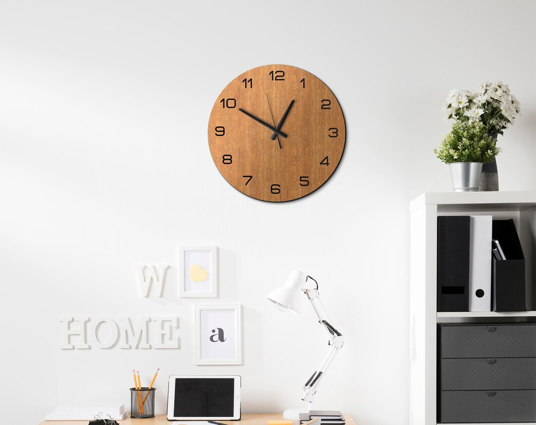 Decorative Wooden Wall Clock, Rustic Wall Clock, Modern Wall Clock