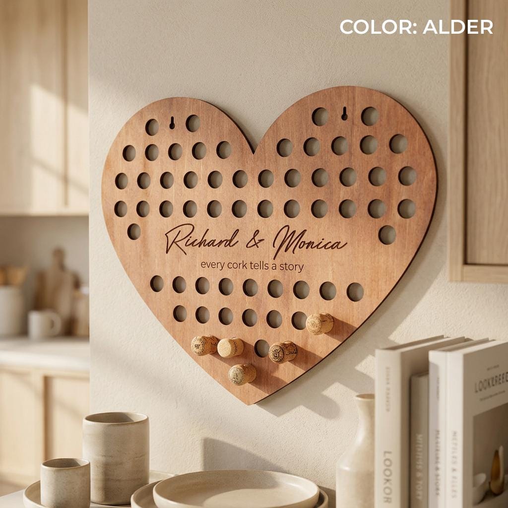 Personalized Wine Cork Holder Heart Personalized Wine Cork Holder Heart