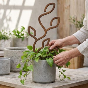 Estaca de madera artesanal para plantas, soporte para plantas de interior, enrejado de madera contrachapada, enrejado de madera minimalista, estaca para plantas trepadoras.