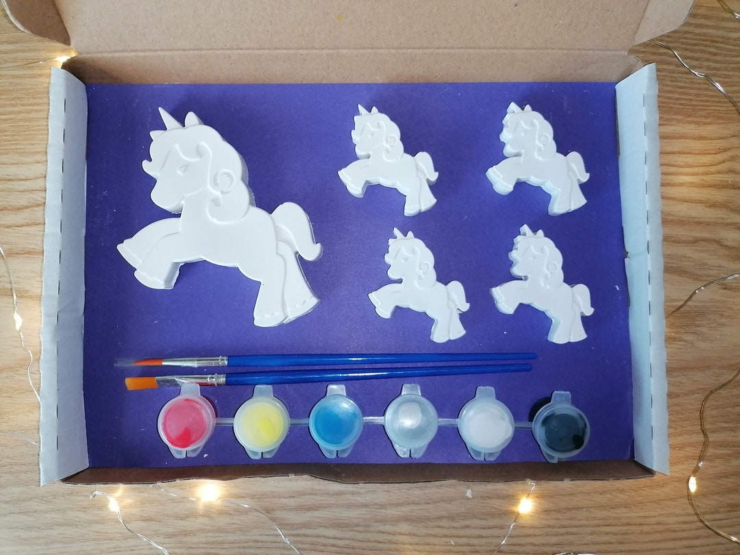 Paint Your Own Unicorns Set With Paints Gift Box Letterbox Etsy