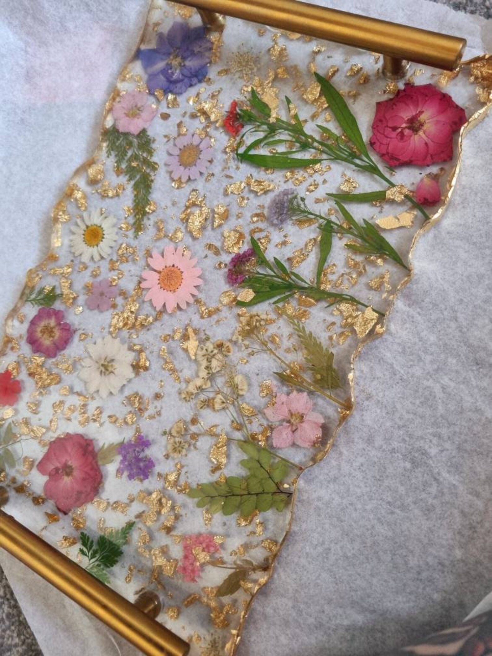 Large Resin Flower Tray With Handles Etsy