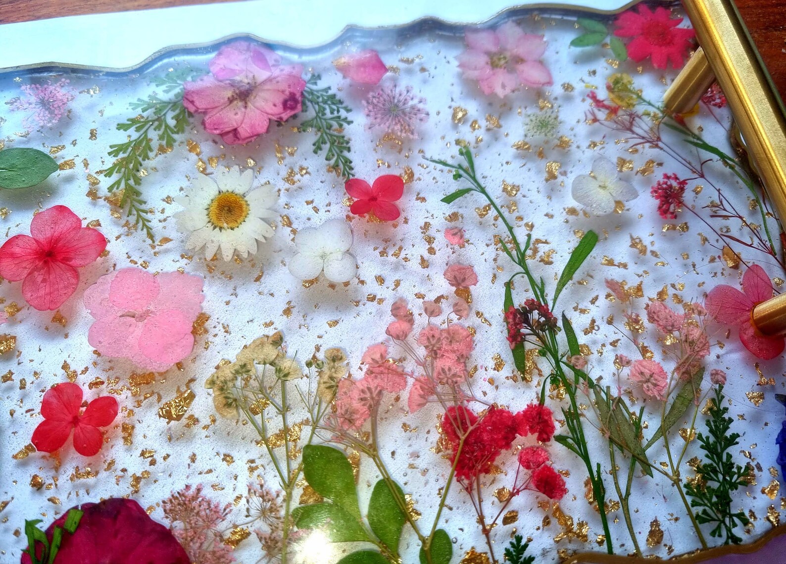 Large Resin Flower Tray With Handles Etsy