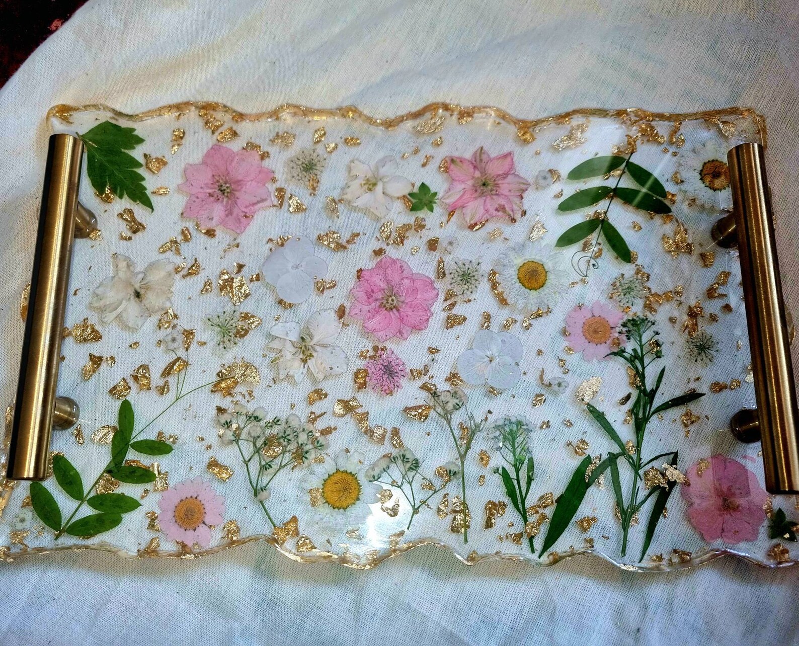 Large Resin Flower Tray With Handles Etsy