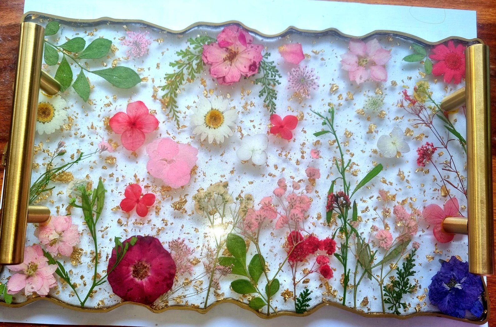 Large Resin Flower Tray With Handles Etsy
