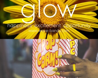 Silicone Ring | Wave-bands GLOW | yellow | Mental Health | Couples Rings | Fashion | Jewelry