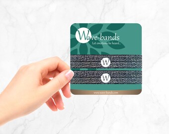 Friendship bracelets / hair ties - Wave-bands silver-black (set of 2)