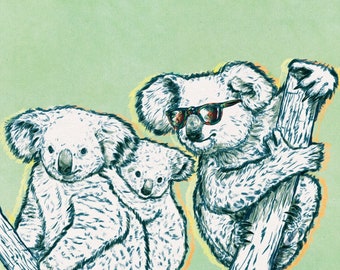 Koala Artwork, Baby Animal Nursery Wall Art Print, Nursery Wall Art Print, Printable Watercolor Animal Artwork, Safari Animal Artwork