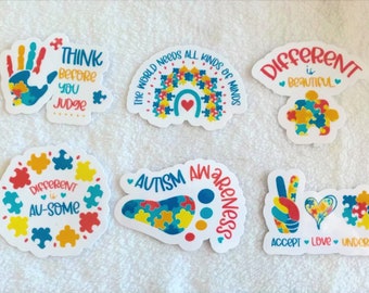 Autism Stickers, Autism puzzle piece stickers, waterproof, great for tumblers, phones, laptops