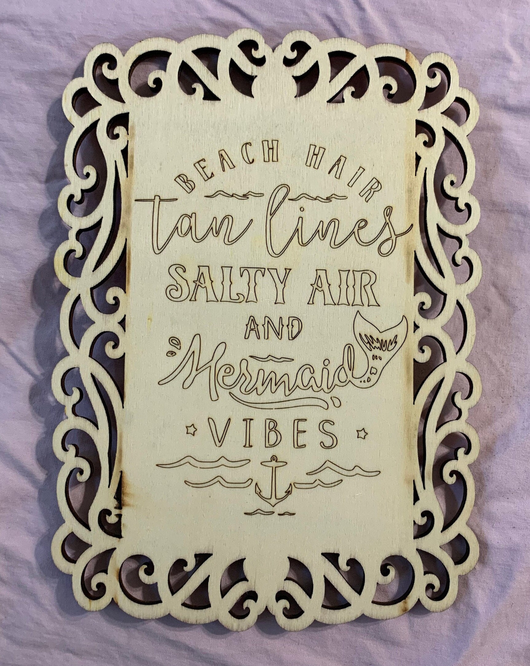 Laser engraved wall decor with artful edges. Etsy