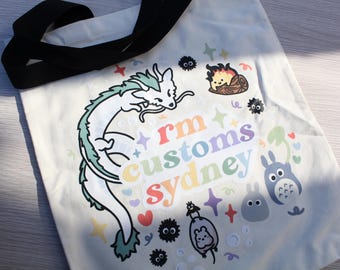 Sac fourre-tout en coton Kawaii mignon style anime, motif manga, cadeau anime