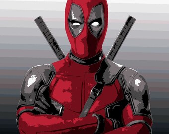 DEADPOOL design stencil multi 7 strati, film, ritratto, arte digitale, stencil, aerografo, taglio PNG, verniciatura a spruzzo, download di file