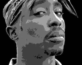 2PAC Tupac PNG cutting files, Rapper , Tupac Shakur Portrait , Hip hop, RAP , cricut design , Multi layer Stencil, Paint Art, cricut