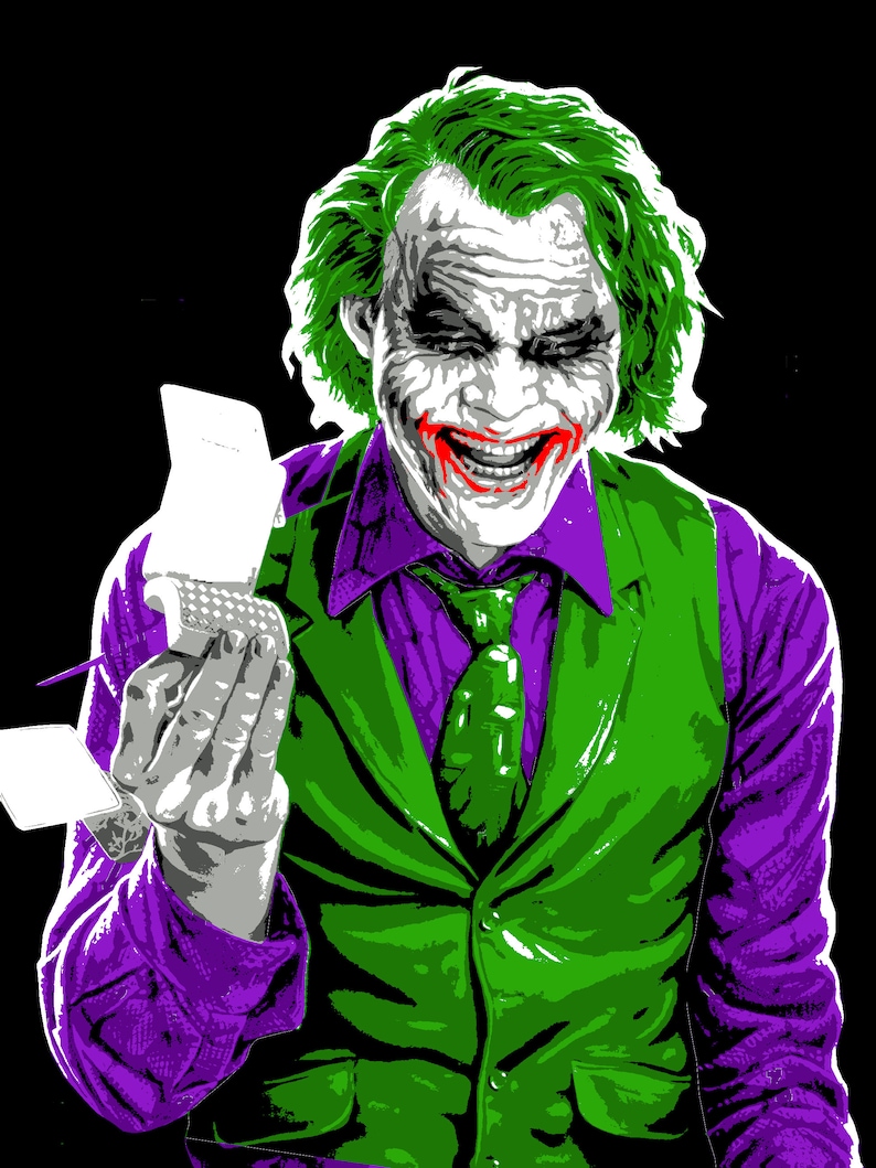 JOKER Layered Schablonendesign, 9 Schichten, Film, Portrait, Digital Art, Schablonen, Airbrush, PNG, Plotter Bild 3