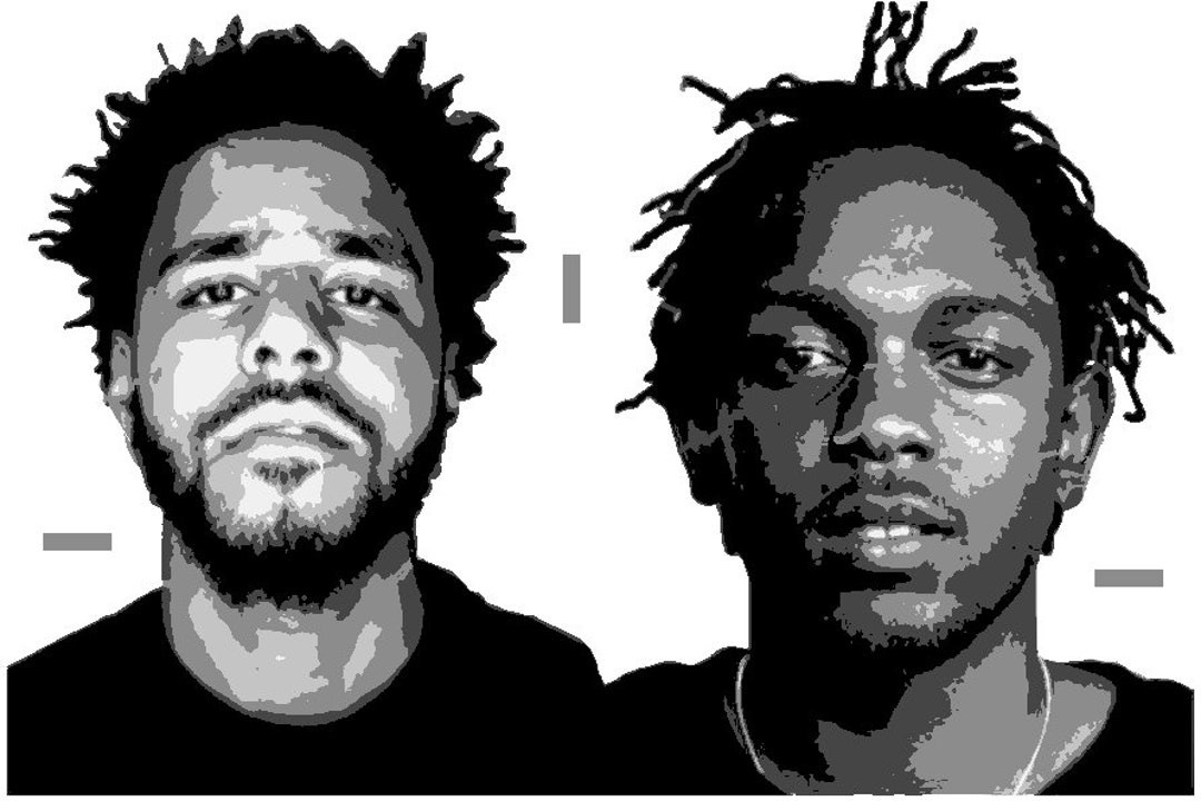 J.cole and Lamar Multi 5 Layers Stencil Design,rap, Cricut, Portrait