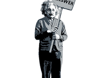 EINSTEIN avec citation, conception de pochoirs multi 4 couches, portrait, art numérique, banksy, aérographe, découpe PNG, peinture au pistolet, fichiers à télécharger