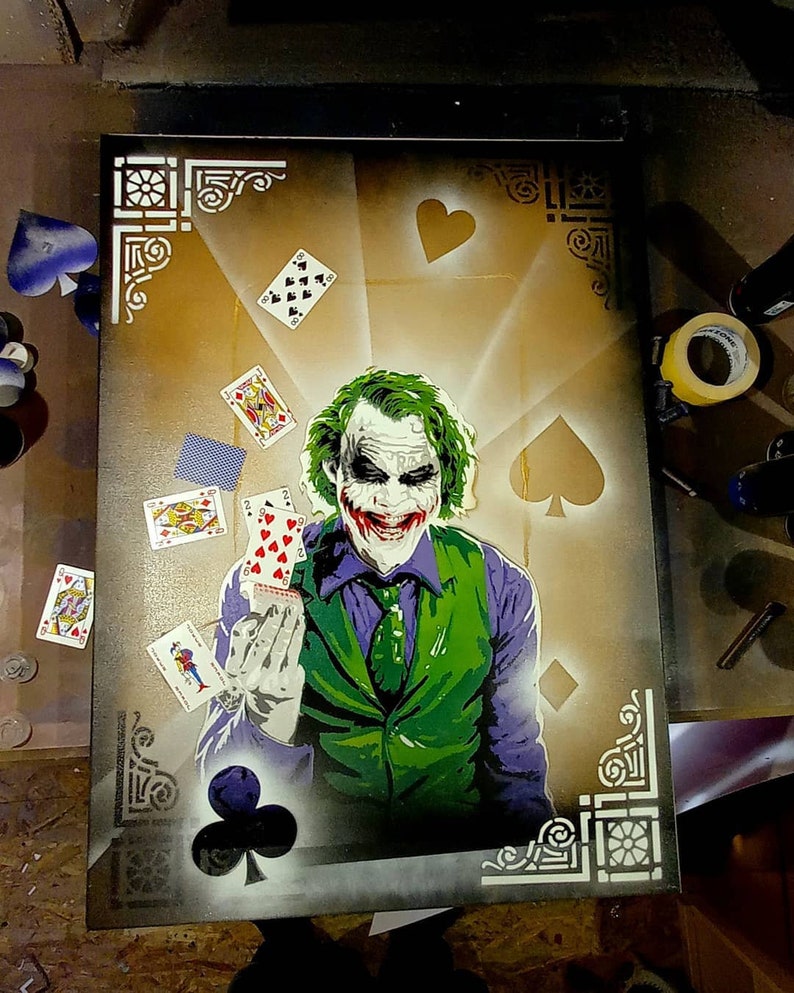 JOKER Layered Schablonendesign, 9 Schichten, Film, Portrait, Digital Art, Schablonen, Airbrush, PNG, Plotter Bild 5