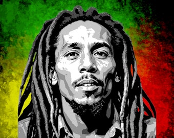 BOB MARLEY multi 5-Schichten Schablonendesign, Porträt, digitale Kunst, Reggae, Schablonen, Airbrush, PNG-Schnitt, Sprühmalerei, Download-Dateien