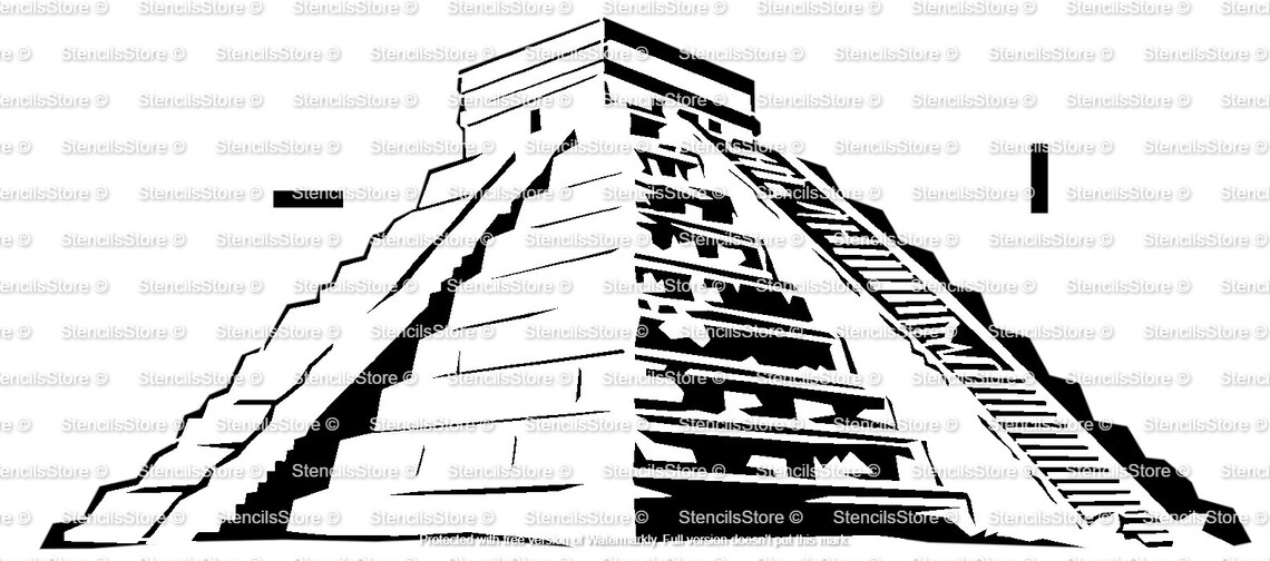 Mayan Temple Multi 3 Layers Stencil Design,spray Art Basic ,craft