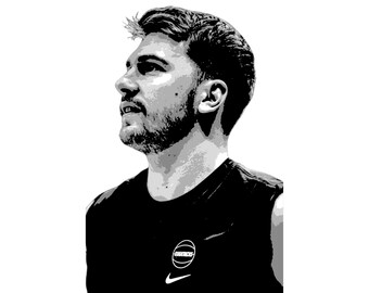 LUKA DONCIC multi 5 schicht Schablonendesign, Basketball, Portrait, Digital Art, Schablonen, Airbrush, PNG schneiden, Spritzlackieren, Download