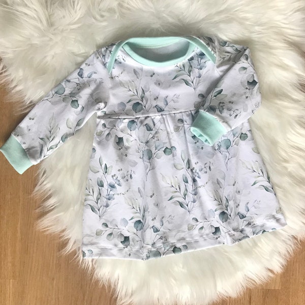 Mädchenkleid Kleidchen Babykleid Eukalyptus 56-74