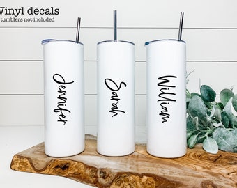 Custom Vinyl Decals | Personalised stickers| School, Wedding & Event Labels| Name labels| Wine tumblers| Pantry labels | Personalised Cups