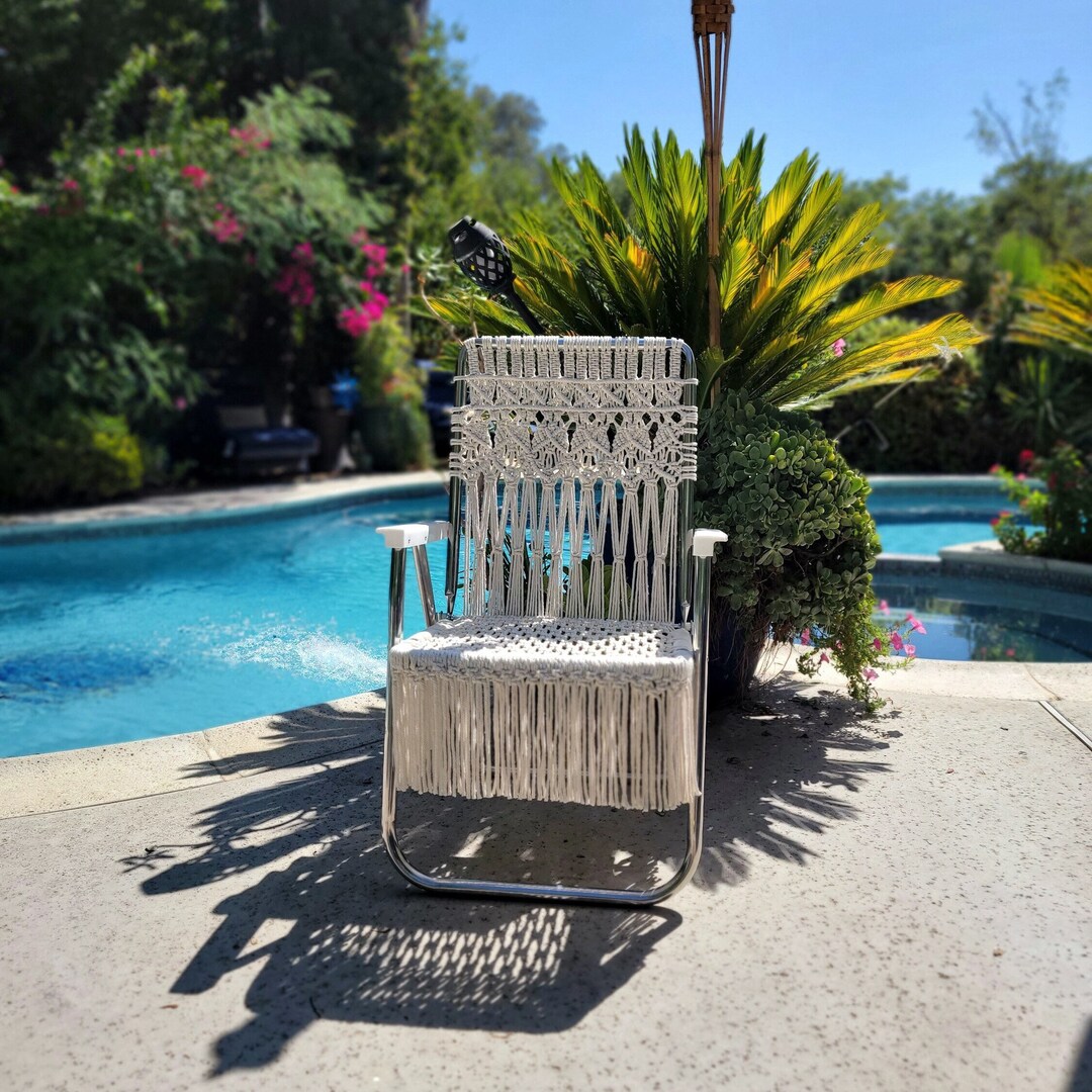 Handcrafted Macrame Tall Lawn Chair. Made New to Order. Etsy