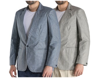 Men's linen blend blazers, mens sports coat, slim-fit suit jackets for men