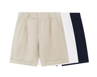 Men's 100% linen shorts, linen chino shorts for man, linen summer street shorts, linen casual shorts for man