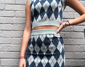 sweater with skirt vest
