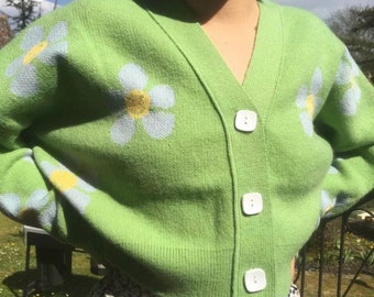 black and green cardigan