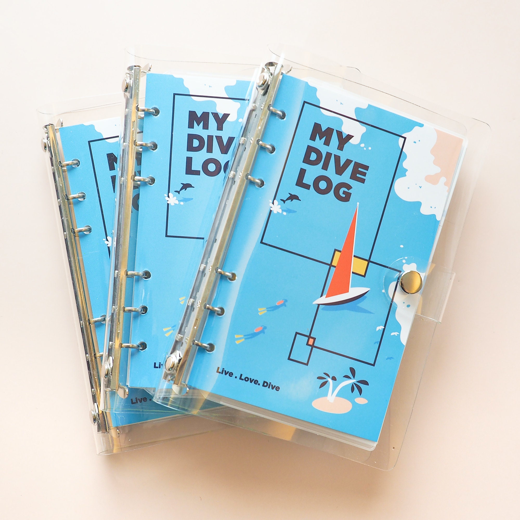 NEW! My Dive Log | Handmade PVC Dive Log, Scuba Diving Logbook, A6 Size Modern Style Loose-leaf Divelog