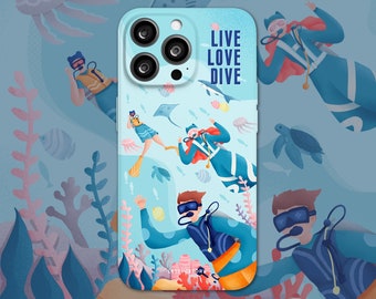 Scuba Diving iPhone Fall | IMD Taucher Illustration