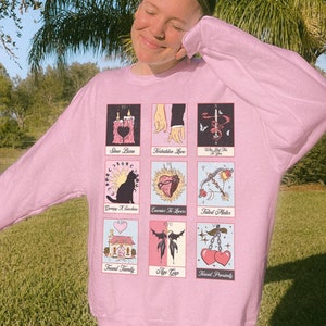 Romantiek Tropes Tarotkaart Sweatshirt lezing Sweatshirt leesgrage ronde hals Fated Mates Vijanden van liefhebbers moreel grijze roetvlek boeken lezer cadeau