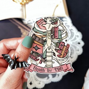 Death by TBR Bookish Sticker Skeleton Sticker Smut Reader Bookish Things Bücherwurm Merch Kindle Sticker Laptop Sticker Romance Reader