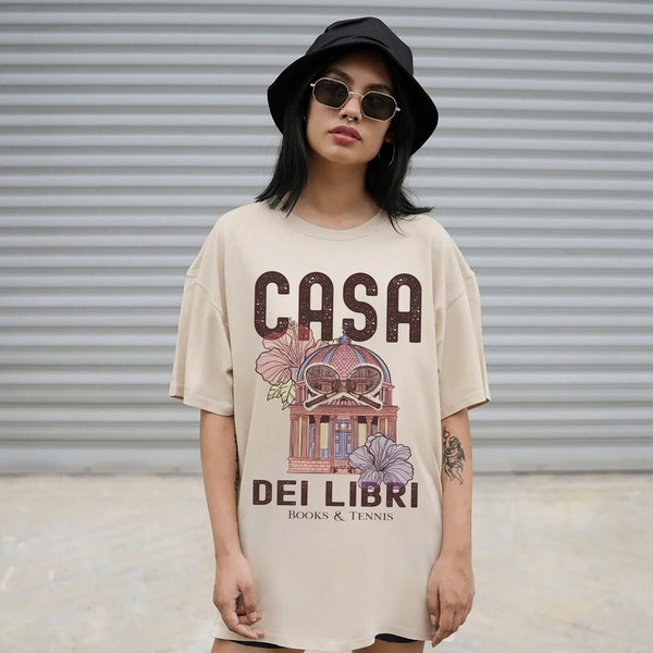 Casa Dei Libri Shirt Book Shirt Tennis Shirt Literature Shirt Reader Gift Vanilla Girl Hibiscus Tee Library Shirt Bookish Gift Reader Shirt