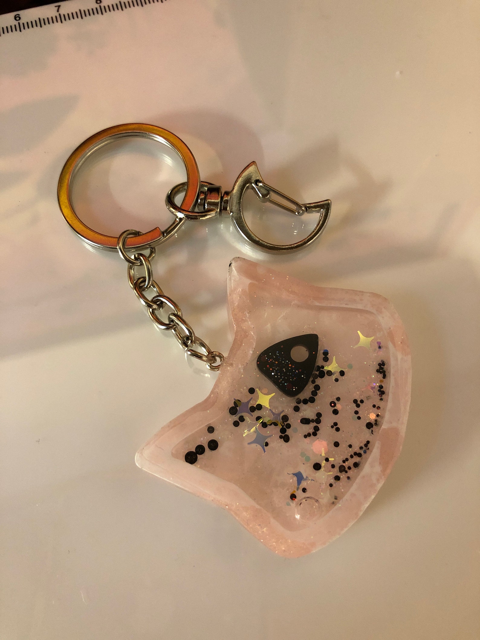 Pastel Goth Cute Kitty Shaker Keychain Etsy