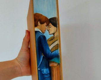 OUTLANDER "La Cruz Ardiente" Diana Gabaldon, Fore Edge Painting, Libro pintado a mano.