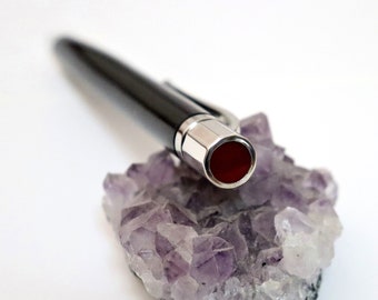 REDÓ FLORENCE 1989 - Ballpoint pen MEDICEA, precious black resin with 24Kt palladium plated bronze elements. Handmade in Florence - Italy