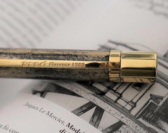 REDÓ FLORENCE 1989 • Ballpoint Pen "Cellini Gold", Resin & Gold Plated Bronze • Handmade in Italy