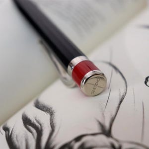 REDÓ FLORENCE 1989 - Ballpoint pen "Sommo Poeta", precious resin with 24Kt palladium plated bronze elements and enamels. Handmade in Italy